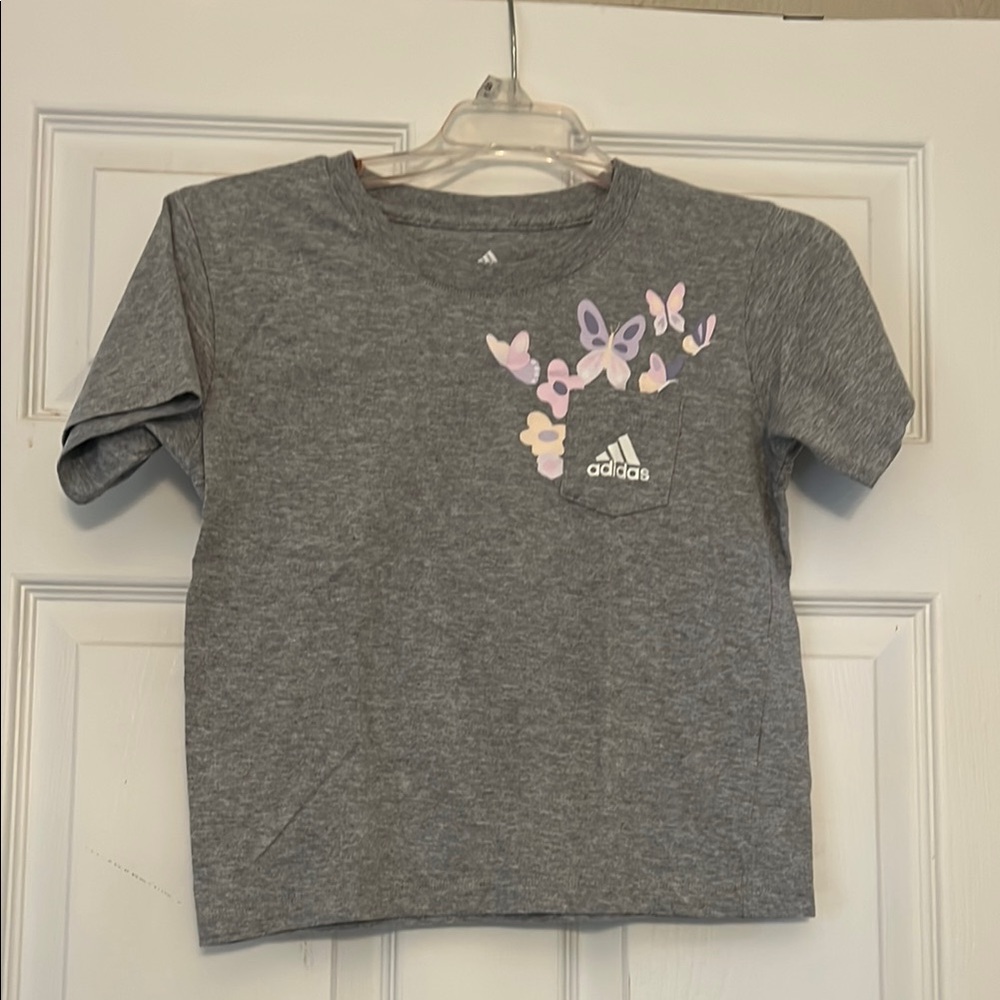 Adidas Gray Short Sleeve Tee Casual Collection